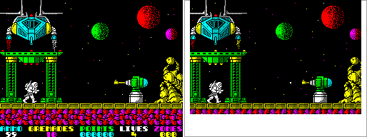 Сравнение Exolon в эмуляторе ZX Spectrum