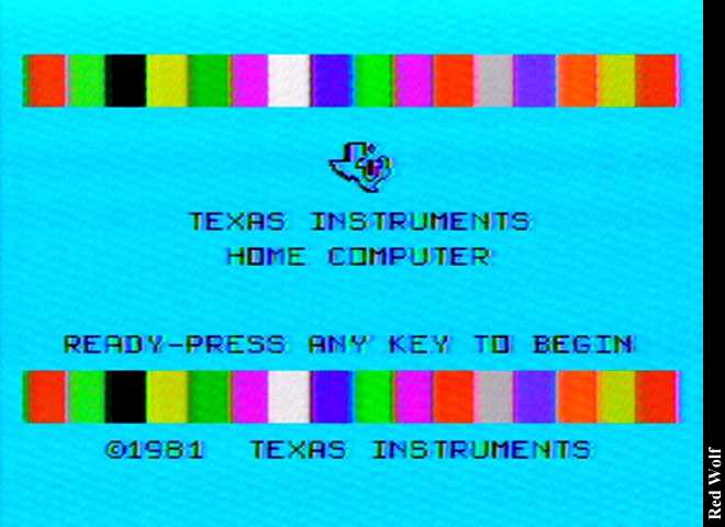 Скриншот с экрана Texas Instruments TI-99/4A
